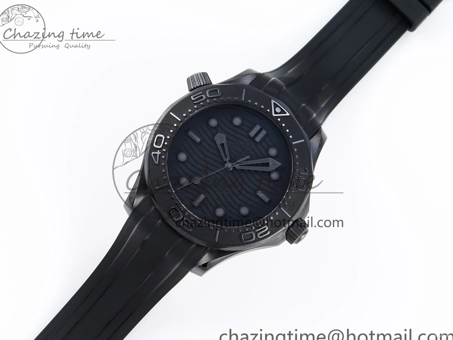 0325 SEAMASTER 300M 43.5MM BLACK CERAMIC VSF 1:1 BEST EDITION BLACK DIAL ON BLACK RUBBER STRAP A FashionForward 7766